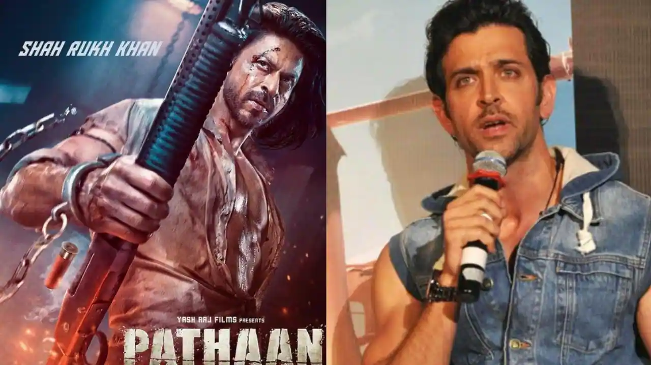 Shah Rukh Khan as Pathaan and Hrithik Roshan